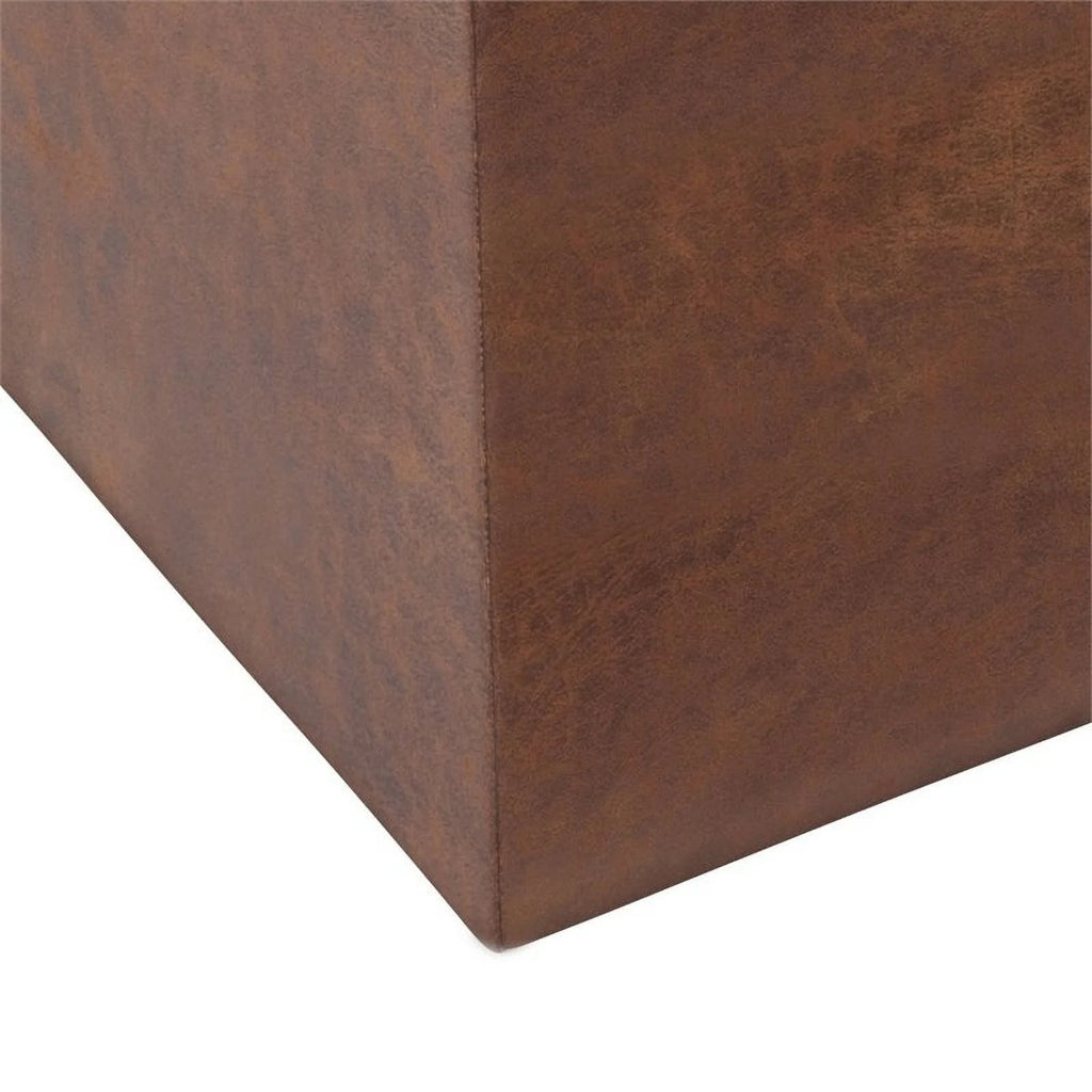 Faux Leather Storage Ottoman X468