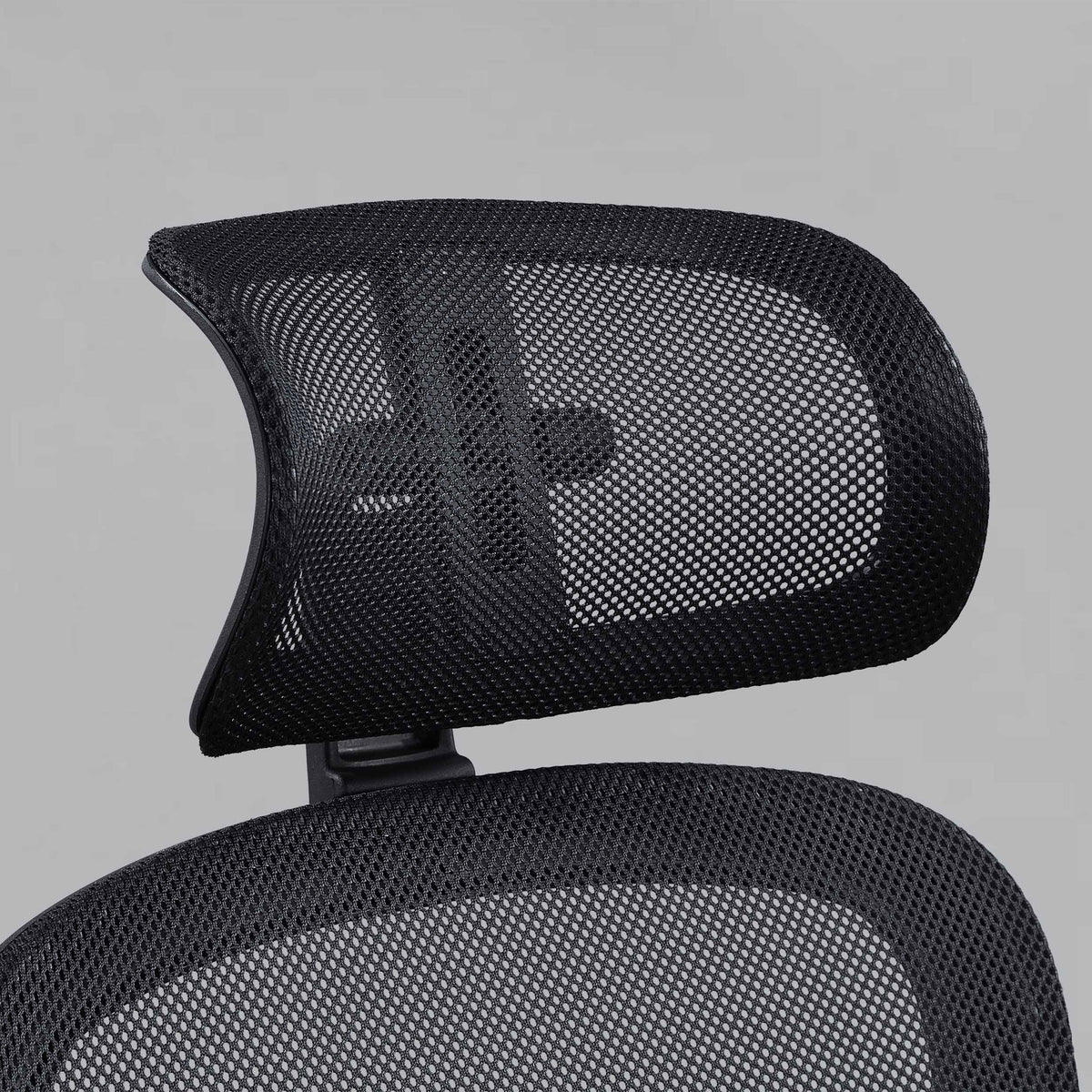 Black Fabric Ergonomic Office Chair with Adjustable Headrest L44605