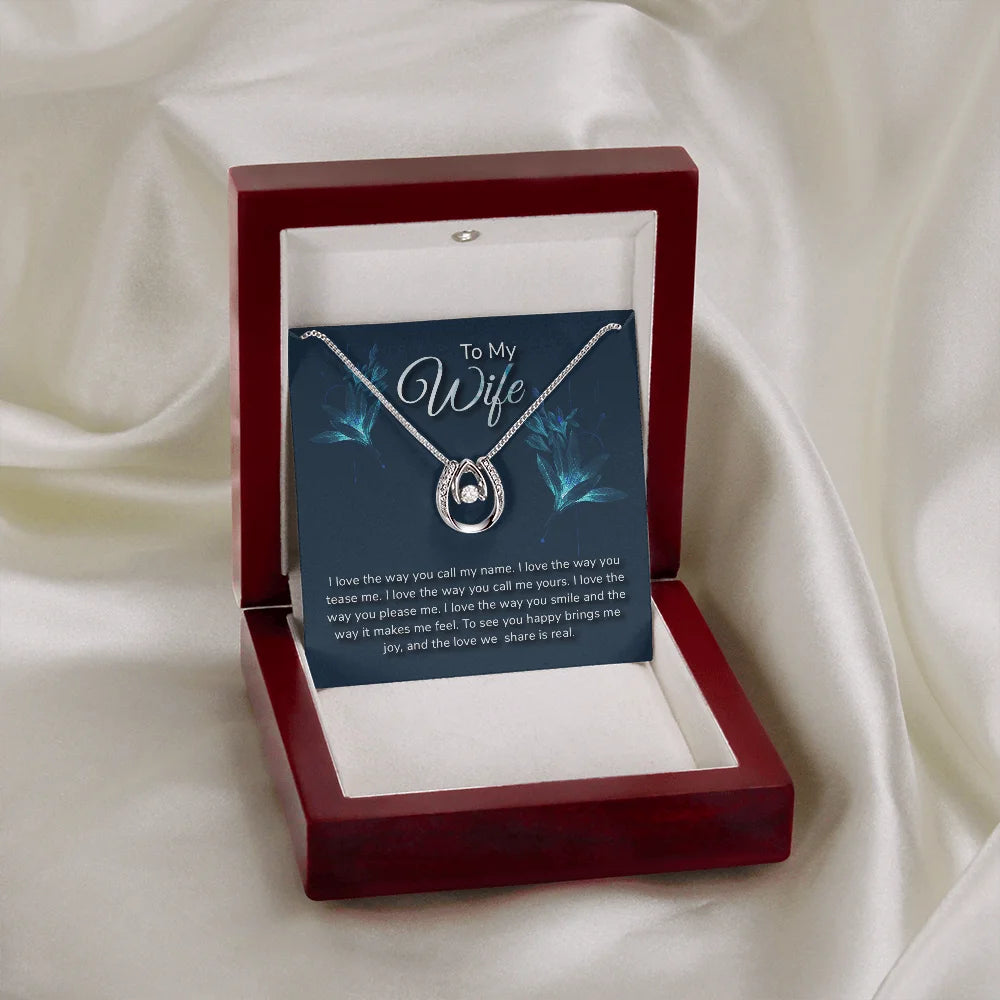 Lucky Horseshoe Necklace with CZ Crystals G839