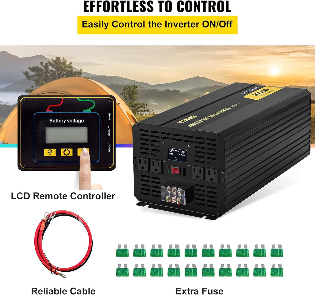 5000W Modified Sine Wave Power Inverter with LCD Display E183641