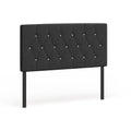 Black Faux Leather Button-Tufted Headboard W265