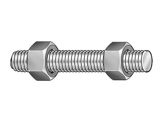 Threaded Stud, 1 1/4-8x9 1/2, pk4 C297