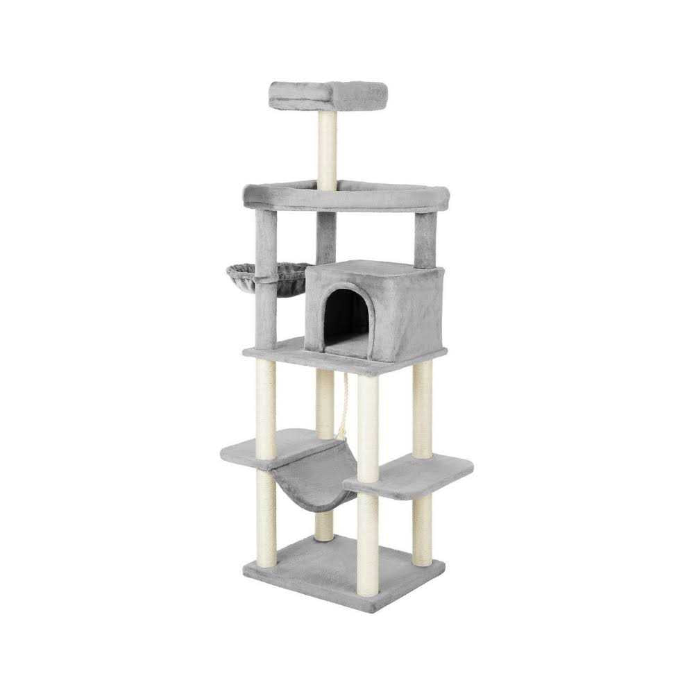 73-in Cat Tree with Hammock Condo and Bed Q69429
