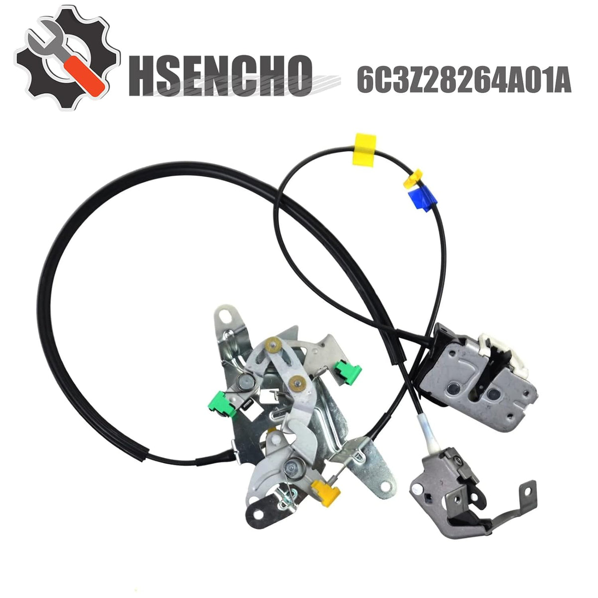 Left Driver Side Rear Door Lock Latch Cable Assembly for Ford F250 F350 F450 F550 Super Duty 1999-2007, Upper and Lower Latches Replacement, Pack of 2 Z468159