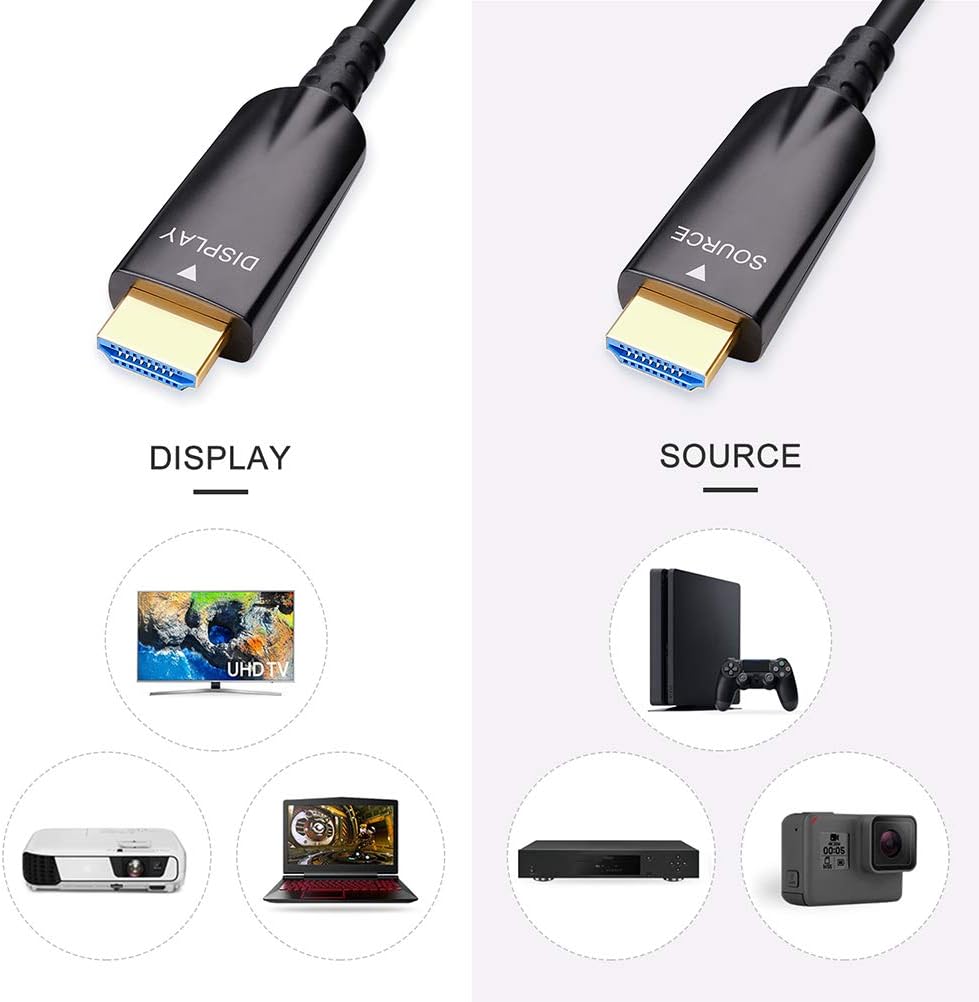 10m Fiber Optic HDMI Cable 4K 30Hz 1080p 60hz Black O8481