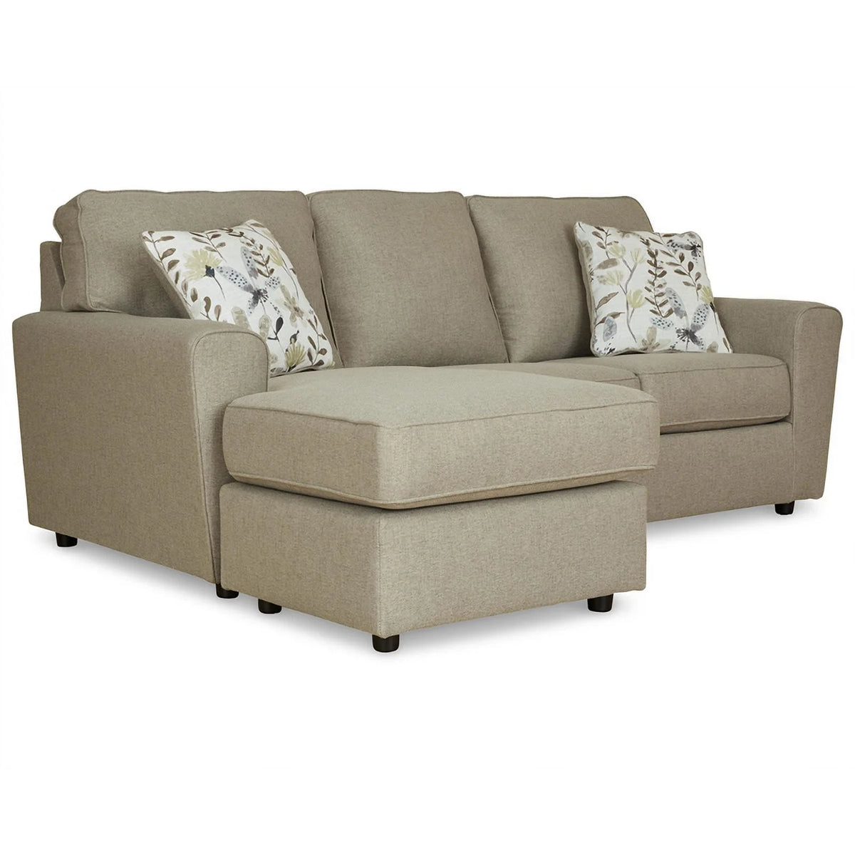 Light Gray Fabric & Wood Sofa Chaise Z7871
