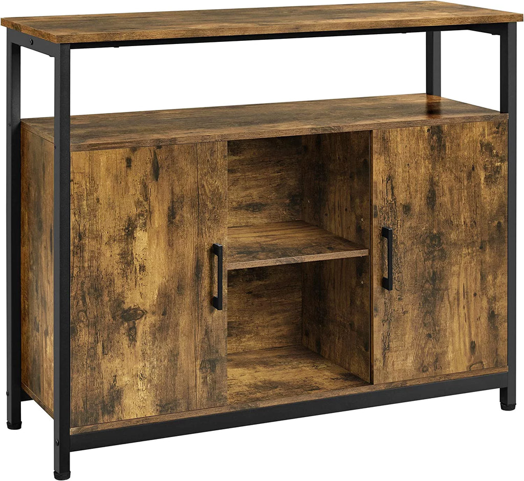 Rustic Brown Sideboard with Two Doors and Adjustable Shelves G8036