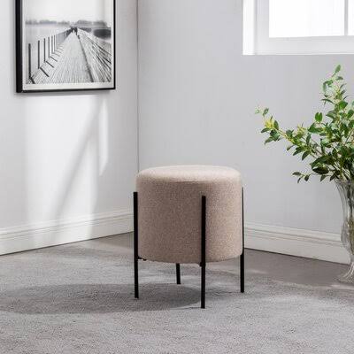 Light Brown Round Ottoman C262