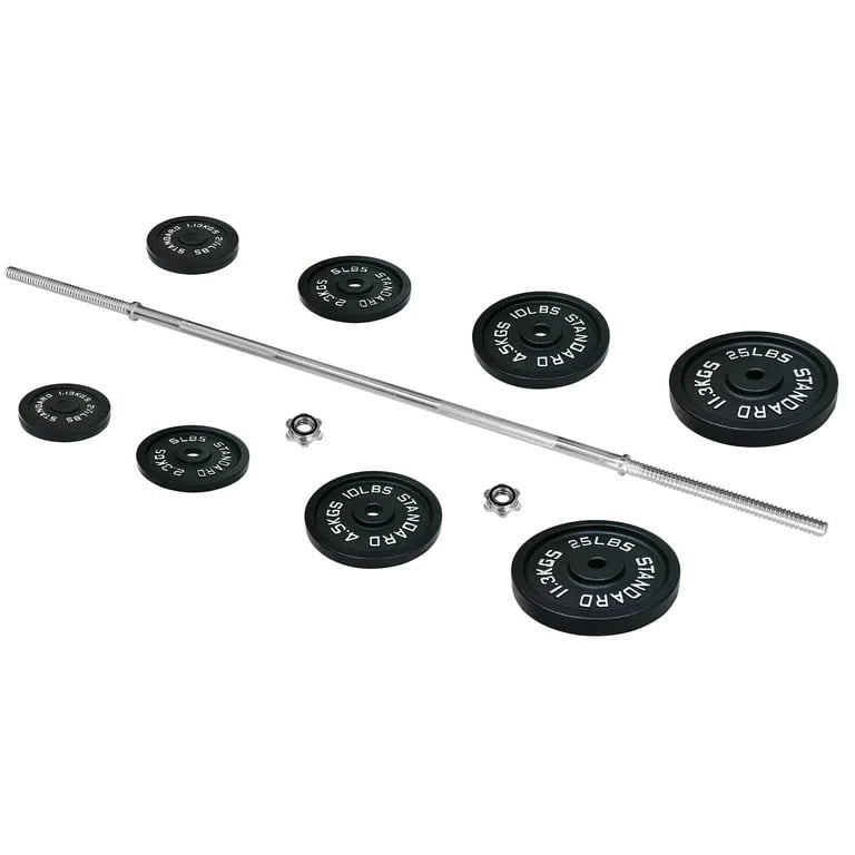 Cast Iron 100-Pound Barbell Set with Star Locks N861