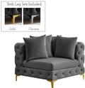Grey Velvet Corner Chair R97001