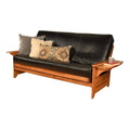 Full-Size Faux Leather Futon Mattress in Black V25501