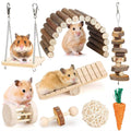 Hamster Chew Toys Set Small Animal Molar Teeth Care Wooden Accessories Z133058