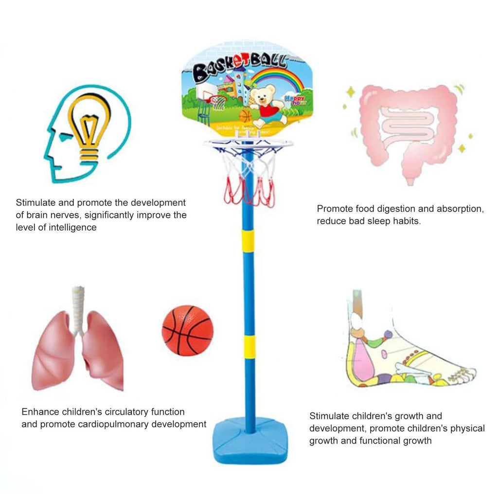 Kids Basketball Hoop Stand Adjustable Height Indoor Outdoor Z108