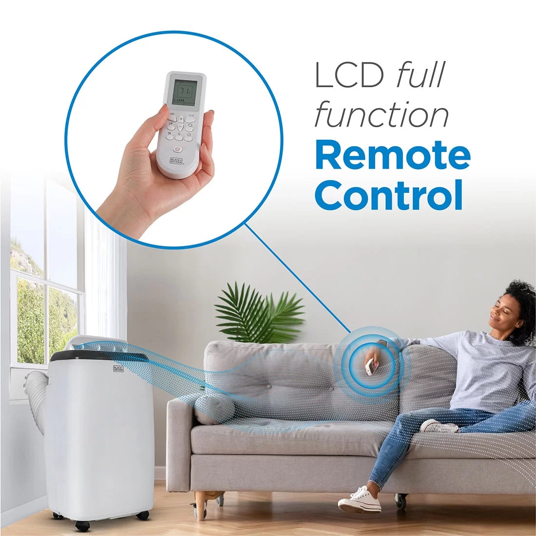 8,000 BTU Portable Air Conditioner with Remote Control, White F7749