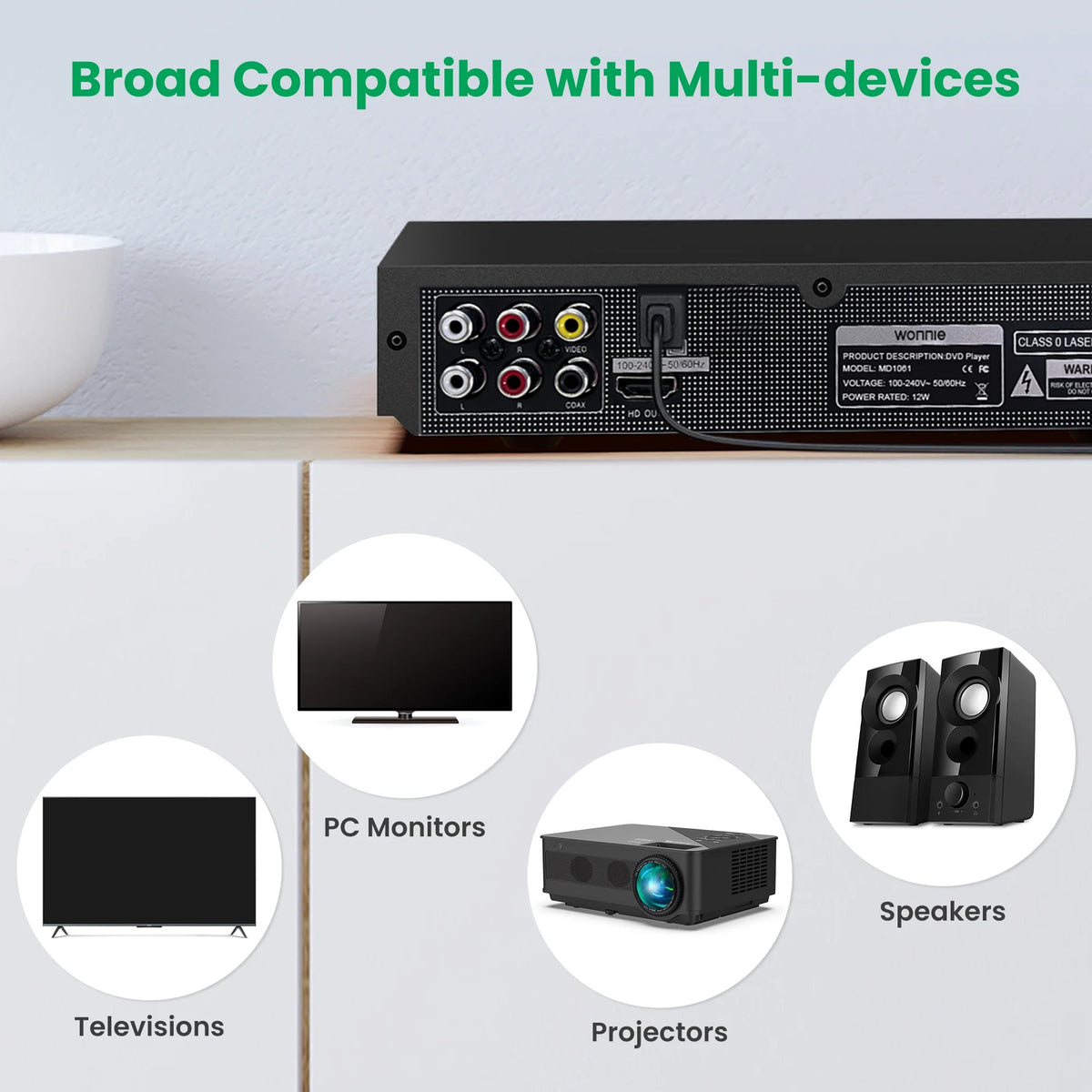 DVD Player with HD AV Coaxial Output and USB Input B609