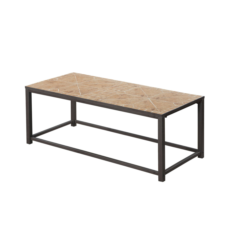 Taupe Black Particle Board Metal 2pcs Nesting Table Set V89805