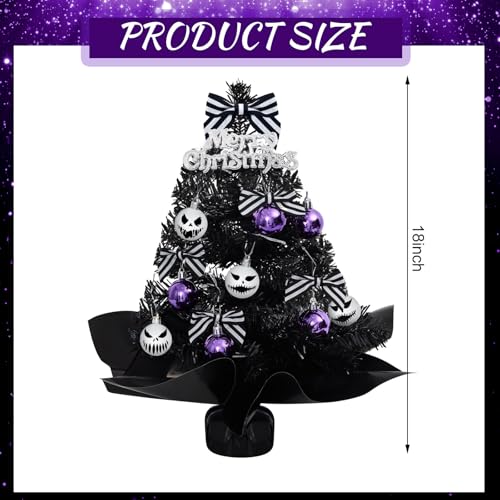 18 Inch Mini Black Christmas Tree Set with Lights Z374977