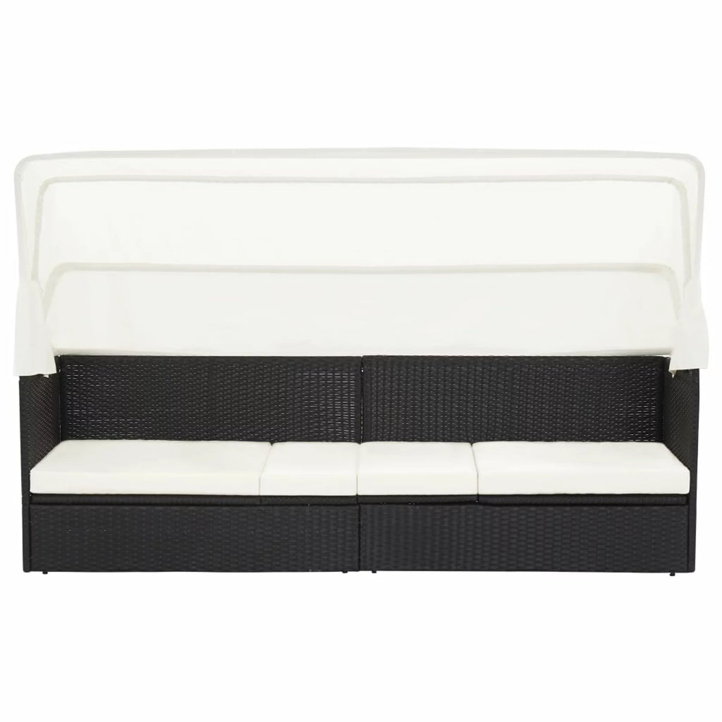 Adjustable Sun Lounger with Canopy and Cushion S70734