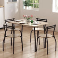 Dining Table Set for 4 Metal Frame with Upholstery Seat T993492