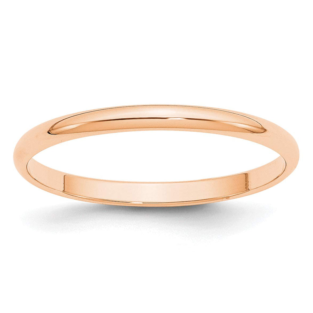 10K Rose Gold Half Round Band Ring Size 8 R7089