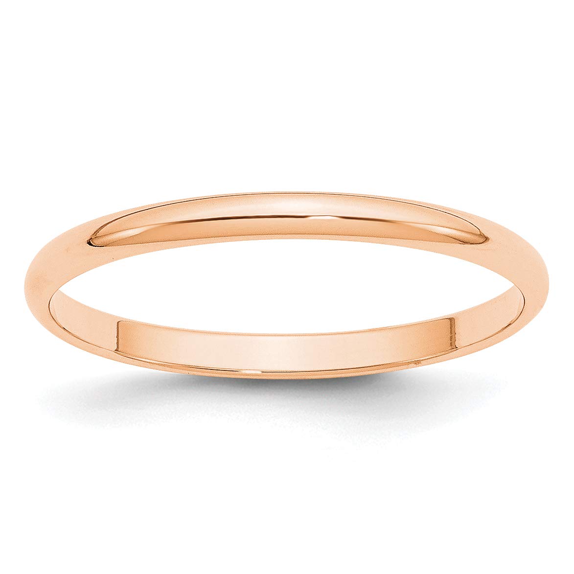 10K Rose Gold Half Round Band Ring Size 8 R7089