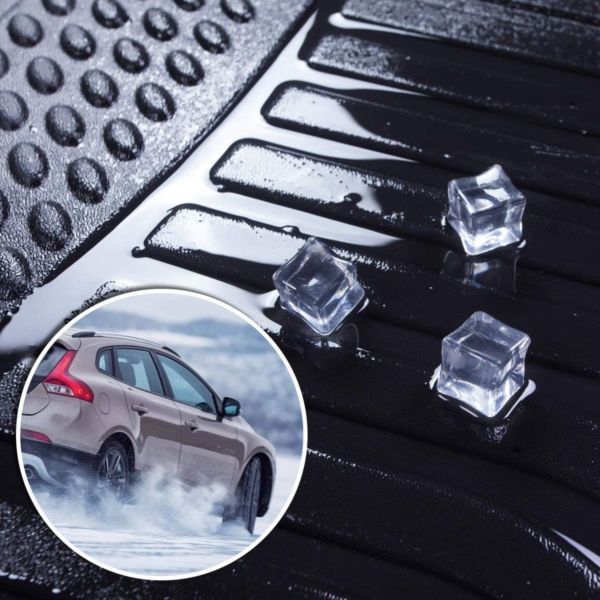 Black Heavy Duty All Weather Front and Rear Car Floor Mats A1067