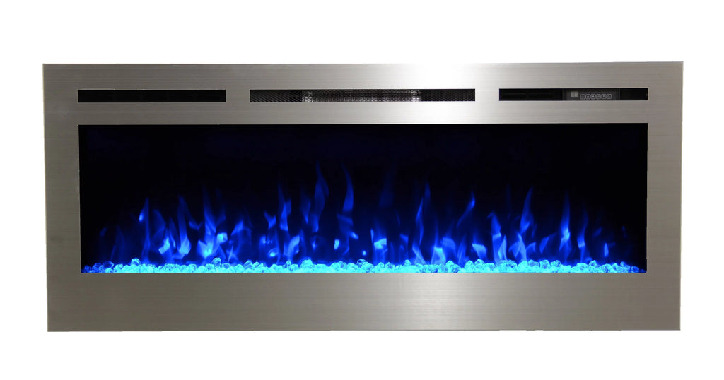 50" Stainless Steel Electric Fireplace F7864