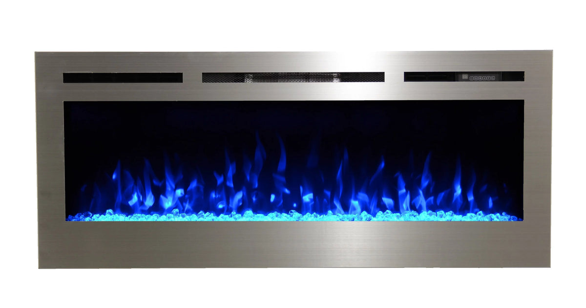50" Stainless Steel Electric Fireplace F7864