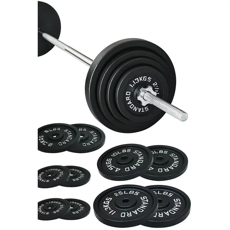 Cast Iron 100-Pound Barbell Set with Star Locks N861