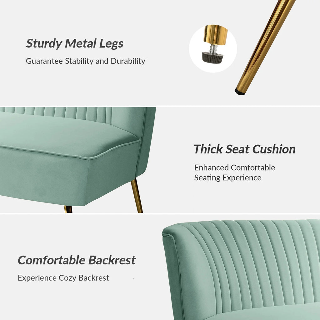 Velvet Sofa Loveseat Upholstered Tufted Back N7410