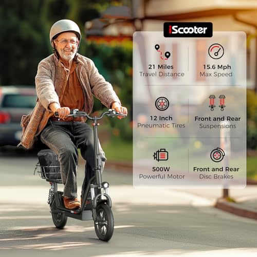Electric Scooter with Seat, Adjustable Seat & Handlebar, Pneumatic Tire S1605