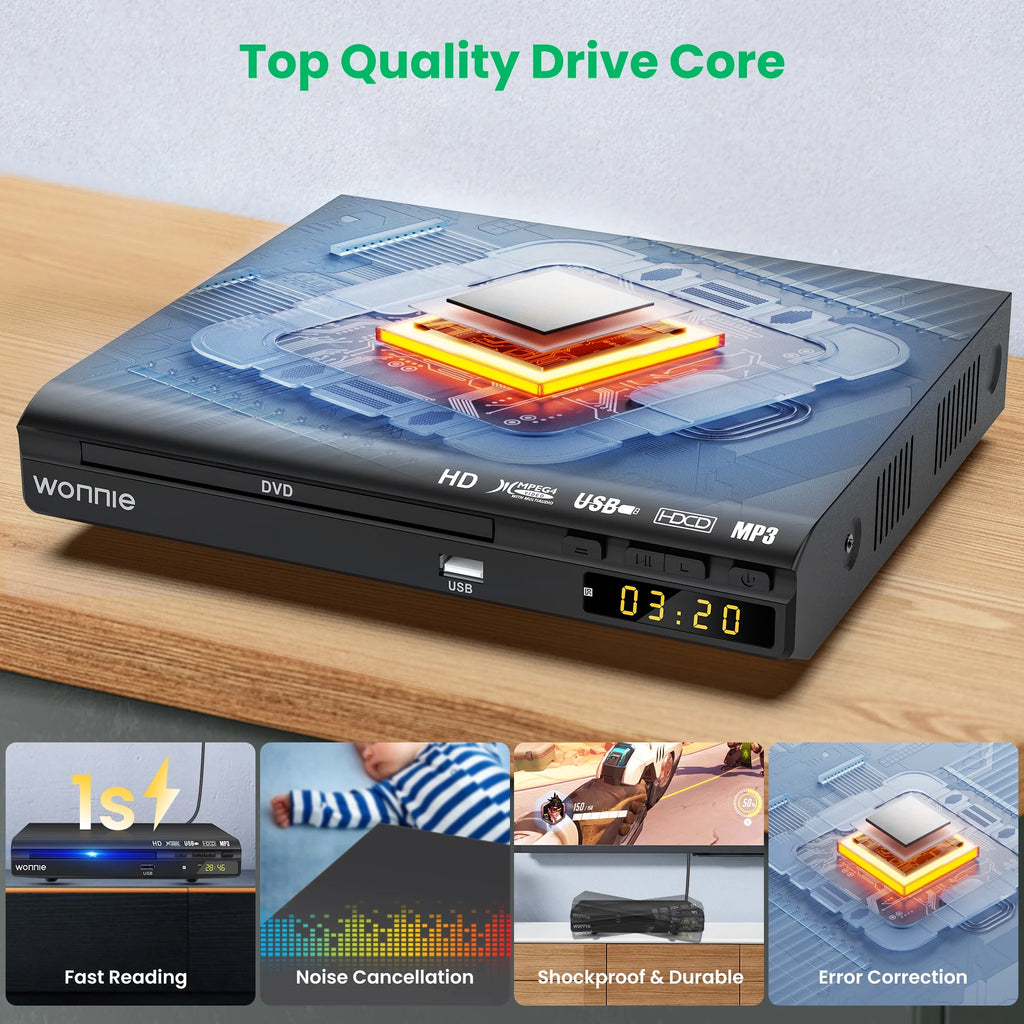 DVD Player with HD AV Coaxial Output and USB Input B609