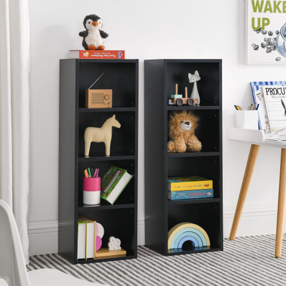 8-Tier Tall Narrow Media Storage Cabinet with Adjustable Shelves J61966