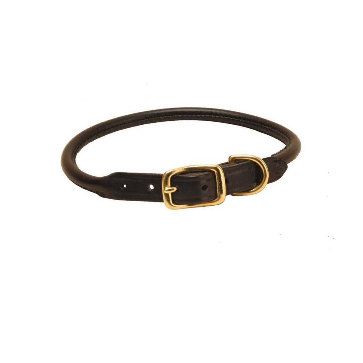 Leather Rolled Dog Collar Q434