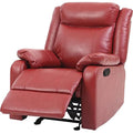 Red Faux Leather Rocker Recliner O338154