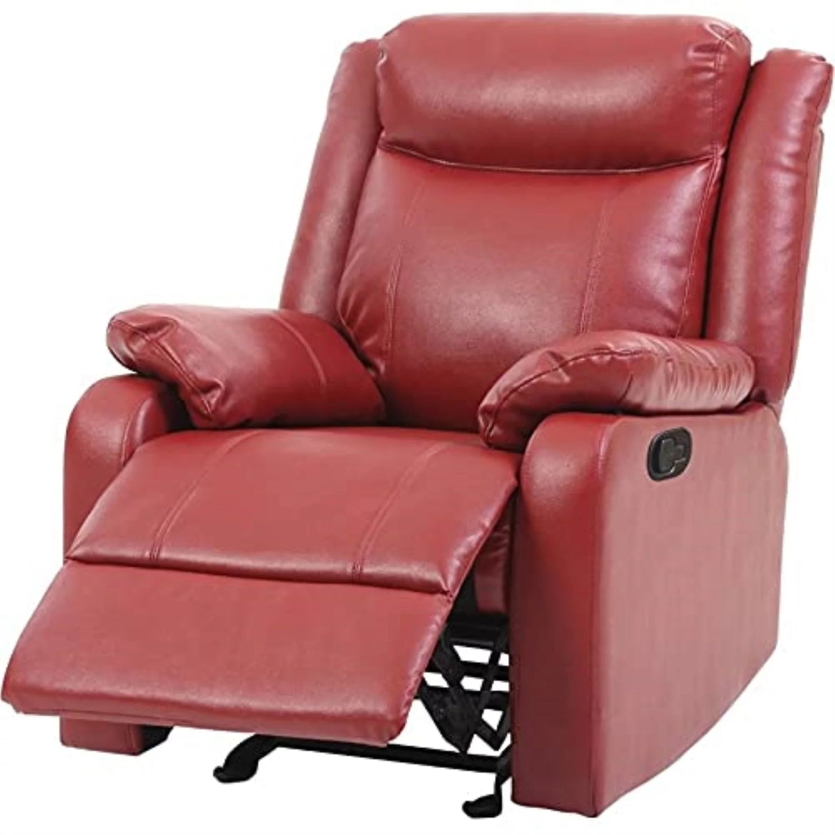 Red Faux Leather Rocker Recliner O338154