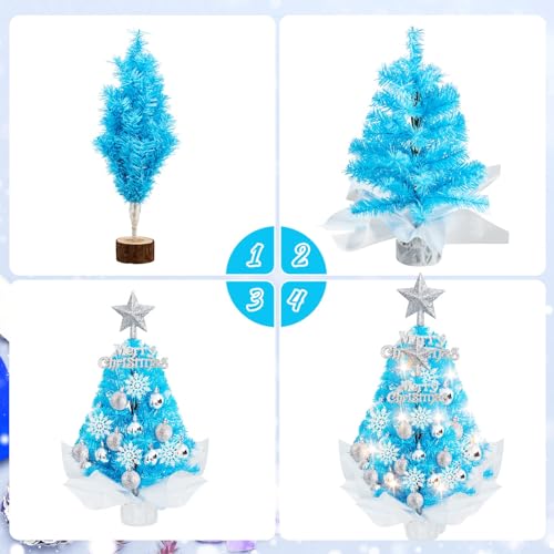 18 Inch Mini Black Christmas Tree Set with Lights Z374977