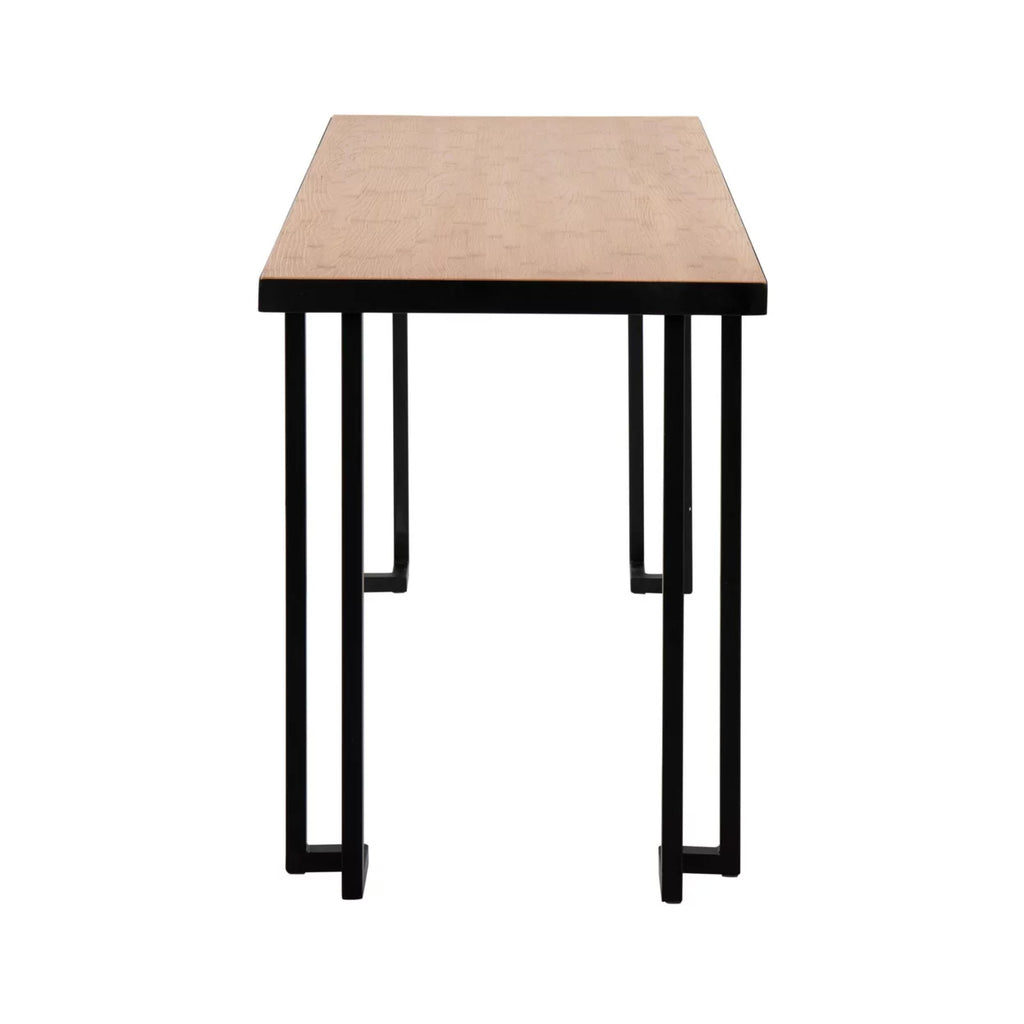 Black Steel Natural Wood Top Desk P30598