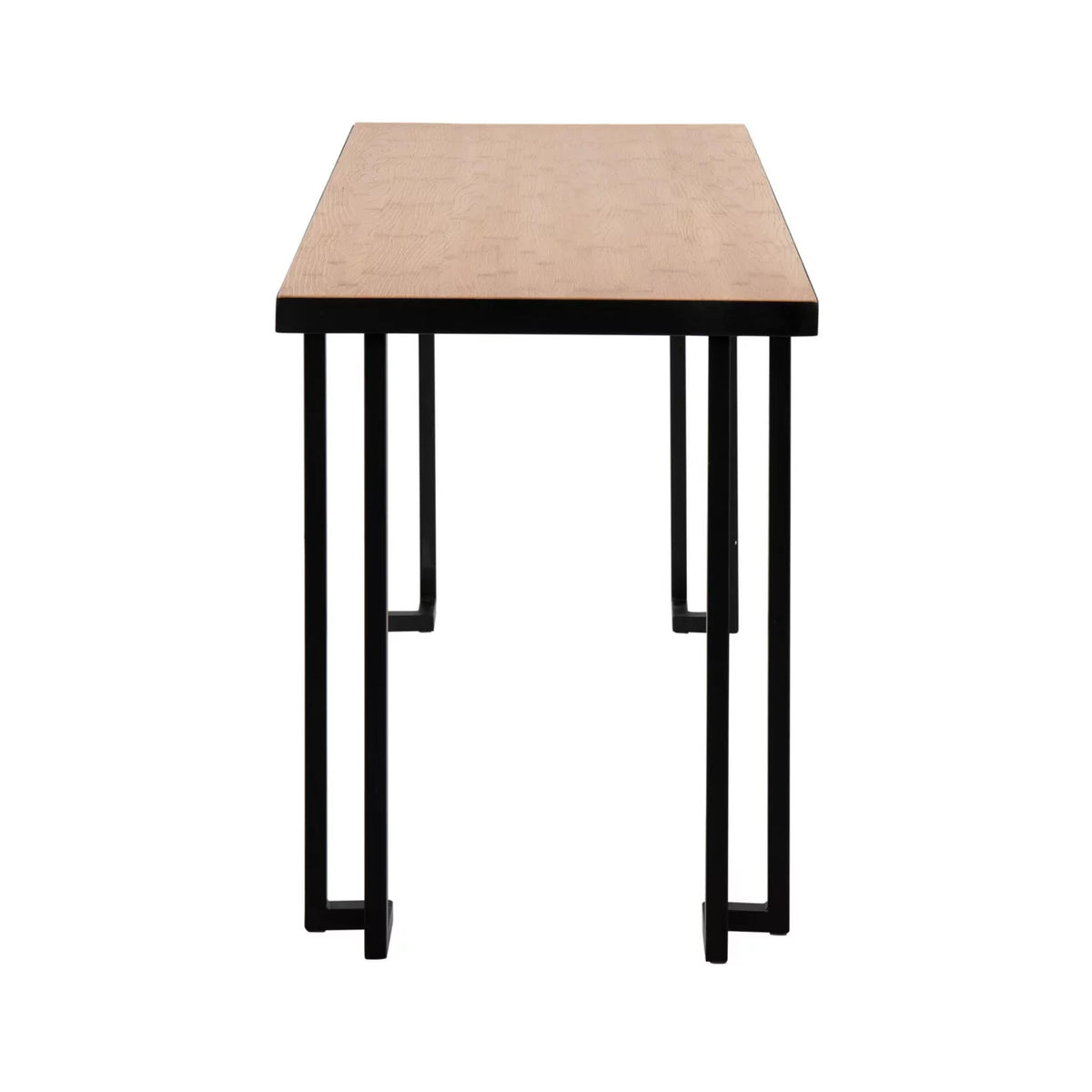 Black Steel Natural Wood Top Desk P30598