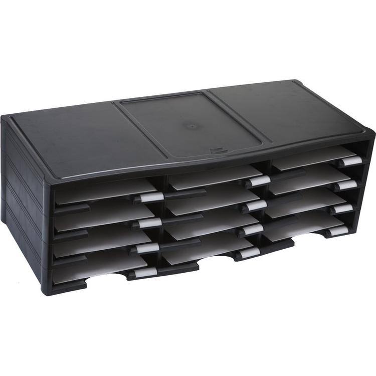 12-Compartment Literature Organizer, Gray K3956