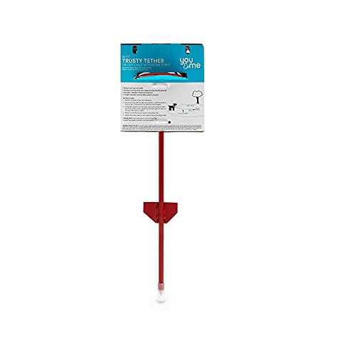 Red Powder-Coated Steel Pet Leash Post S74365