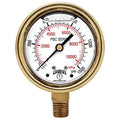2.5x22 Brass Pressure Gauges 0/1500 PSI/KPA E2712