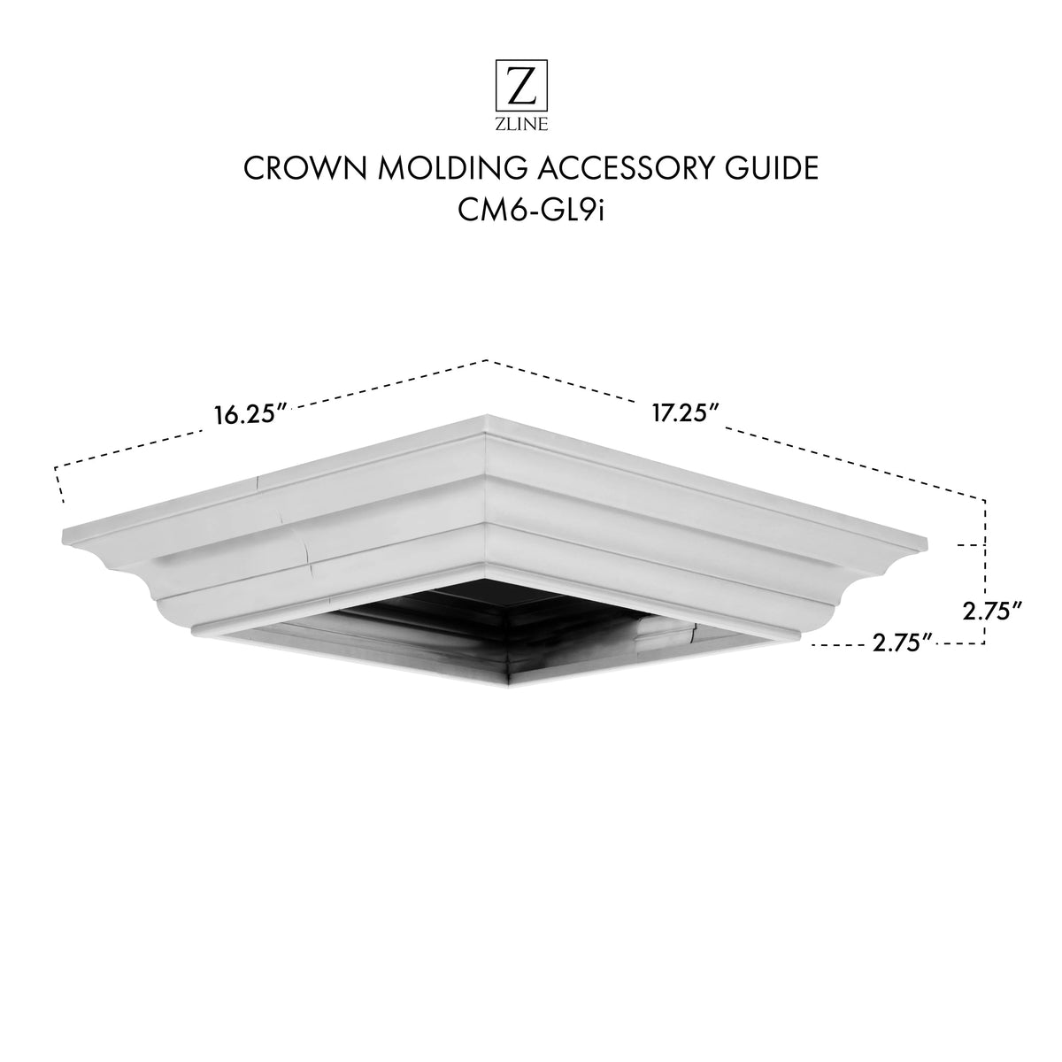 Crown Molding Profile 5 for Island Mount Range Hood D682