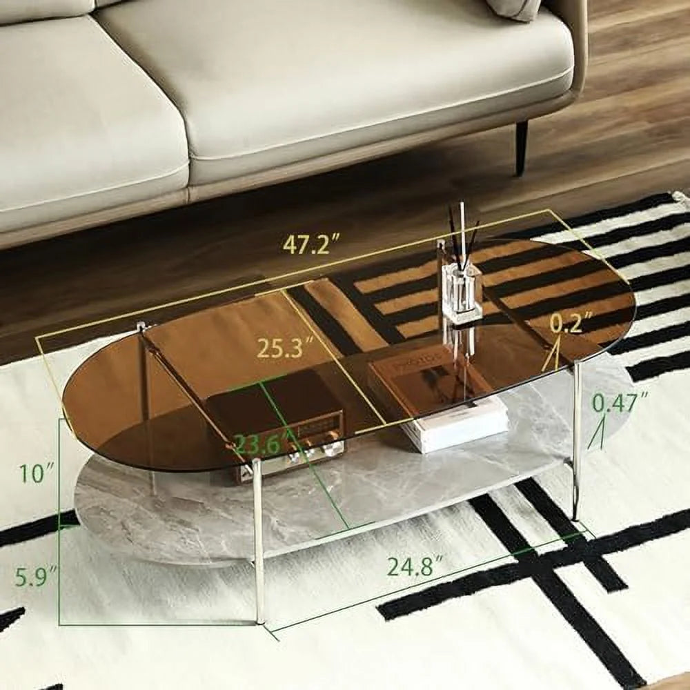 Glass 2-Tier Coffee Table O73484