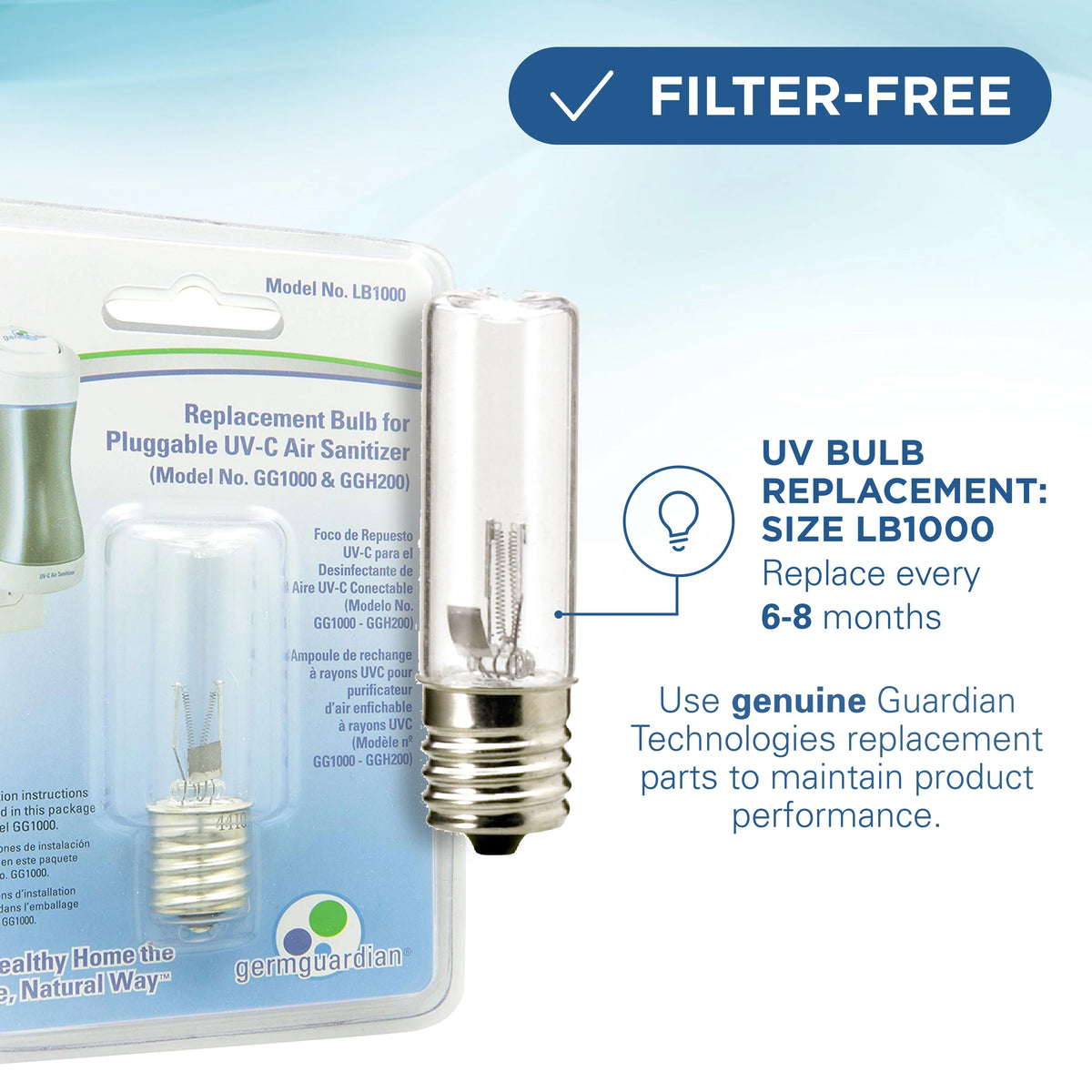 7" Pluggable UV-C Air Sanitizer & Deodorizer X216