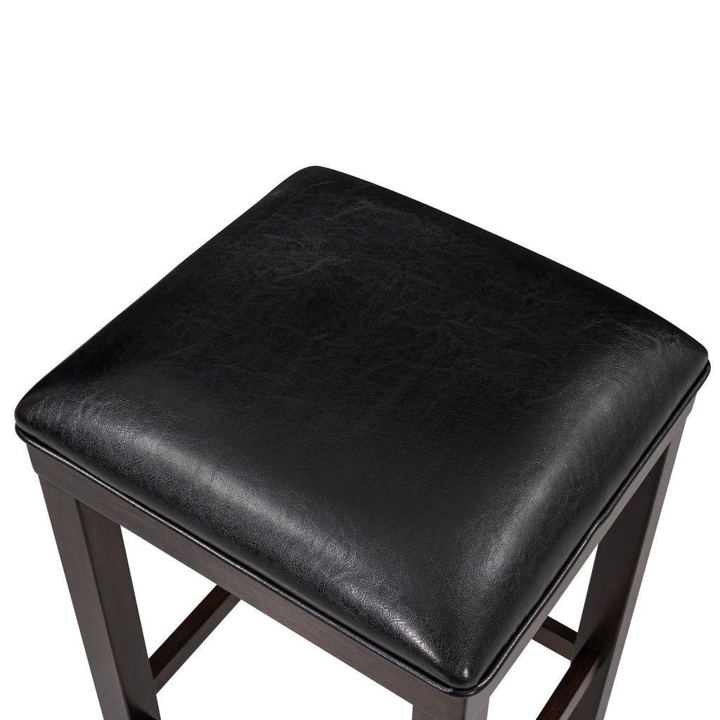 4-Piece Counter Height Table Set with Leather Padded Stools S957445