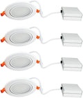 Black Trim 12W Ultra-Thin Recessed Gimbal Downlight (4 Pack) Dimmable G83384