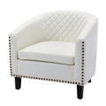 White Faux Leather Curved Accent Chair F453101