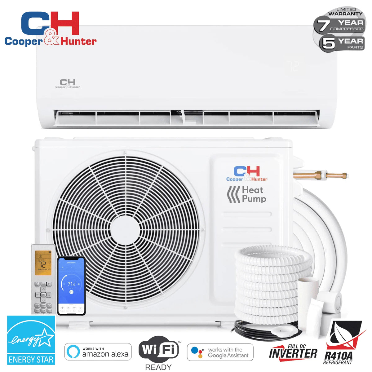 6000 BTU 115V Wall Mounted Mini Split Heat Pump Air Conditioner S662613