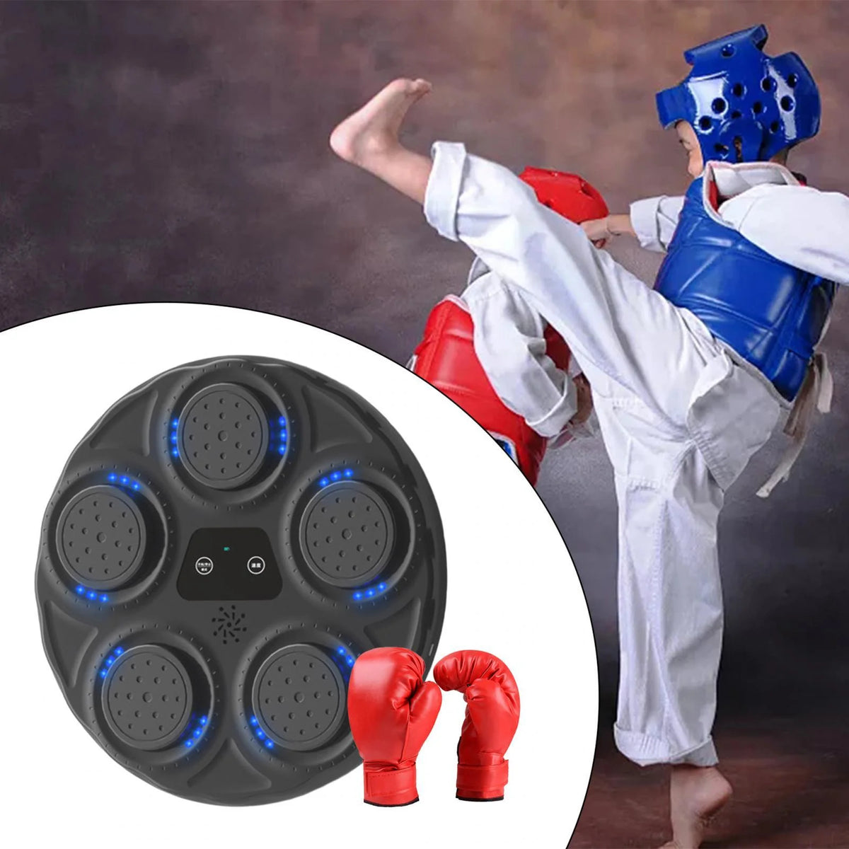 Electronic Boxing Machine Adjustable Punching Pad with Gloves F6707
